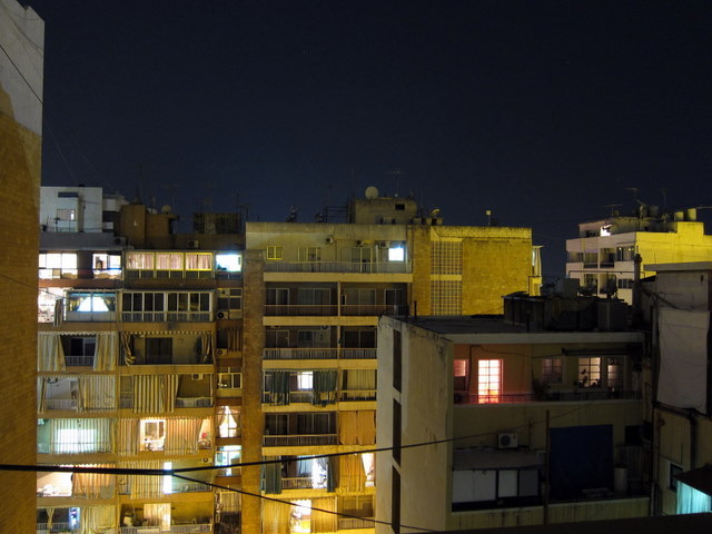 buildings in back at night