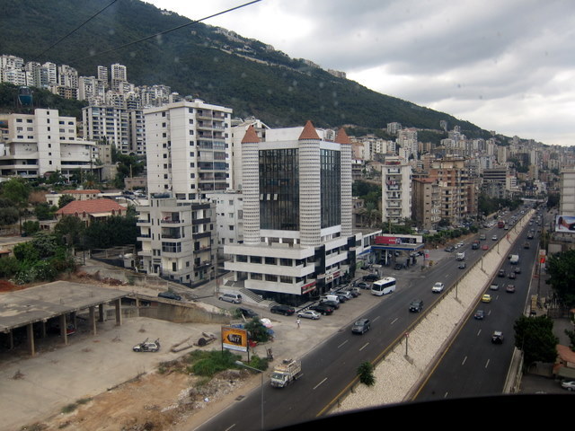 buildings in Jounieh from the cable car
