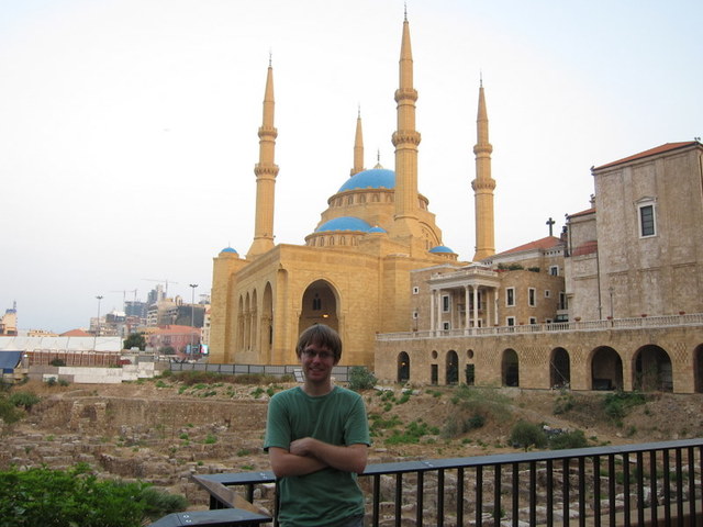 me in front of the mosque