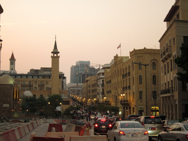Downtown Beirut at sunset